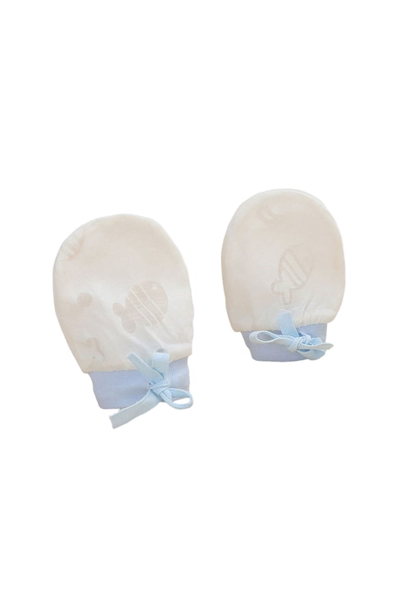 Baby Breathable Cotton Mittens Safety Gloves For Newborns To Prevent Face Scratching With Soft Elastic Cuffs
