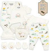 Baby Bright Newborn Baby Girl Clothes Essentials Shower Gift Set - 8 Pieces, 0-3 Months