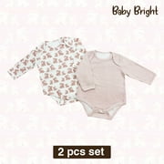 Baby Bright Newborn Essentials: Baby Girl Clothes, Onesies, 2pcs Baby Gift Sets 0-3 Months