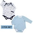 thumbnail image 1 of Baby Bright Newborn Essentials Must Have newborn stuff – Going Home Outfit, Newborn Bodysuits, Preemie Bodysuits, Gift for newborn, Baby Shower Gift, 2-Pcs, Blue Aqua, 1 of 7