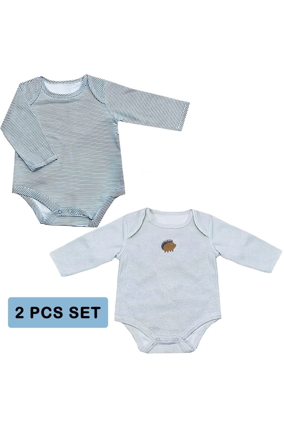 Newborn Essentials Must Have newborn stuff – Going Home Outfit, Newborn Outfits, Preemie Bodysuits, Gift for newborn, Baby Shower Gift, 2-Piece Set, Blue Gray