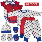 Baby Bright Newborn Essentials Must Have Clothes for Baby Boy, Outfit Gifts for Infant, Baby Shower Gift, 8-Pieces, Size 0-3 Months