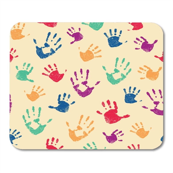 Baby Bright and Colorful Family Hand Paint Pattern Abstract Mousepad Mouse Pad Mouse Mat 9x10 inch