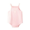 thumbnail image 1 of Baby Bubble Romper Boys Girls Sleeveless Solid Romper Jumpsuit Summer Bodysuits Clothes Onesies Pink 0 Months-3 Months, 1 of 3
