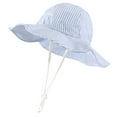 thumbnail image 1 of Baby Bucket Hat Baby Girl Sun Hat With Upf 50+ Outdoor Adjustable Wide Brim Bucket Hats Baby Sun Hat Light Blue 6 Months-12 Months, 1 of 2