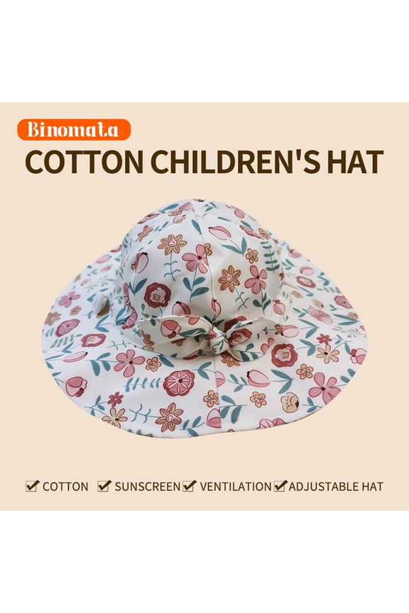 Baby Bucket Hat Breathable Lightweight Casual Wide Brim Hats Regular Fit Soft Cap for Boys & Girls Fashion Headwear White L