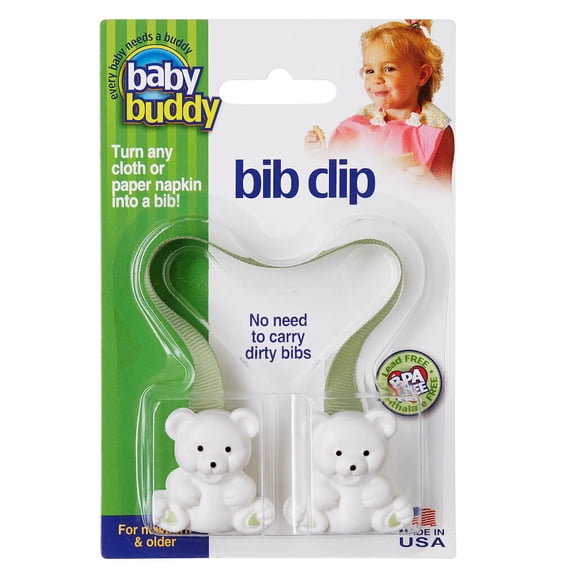 Baby Buddy Infant Bib Clip Turns Any Cloth, Towel, or Napkin into Disposable Bibs, Sage, 1 Pack