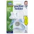 thumbnail image 1 of Baby Buddy Infant Pacifier Holder Clip with Silicone Ring, 4+ Months, Blue White Stitches, 1 Pack, 1 of 7