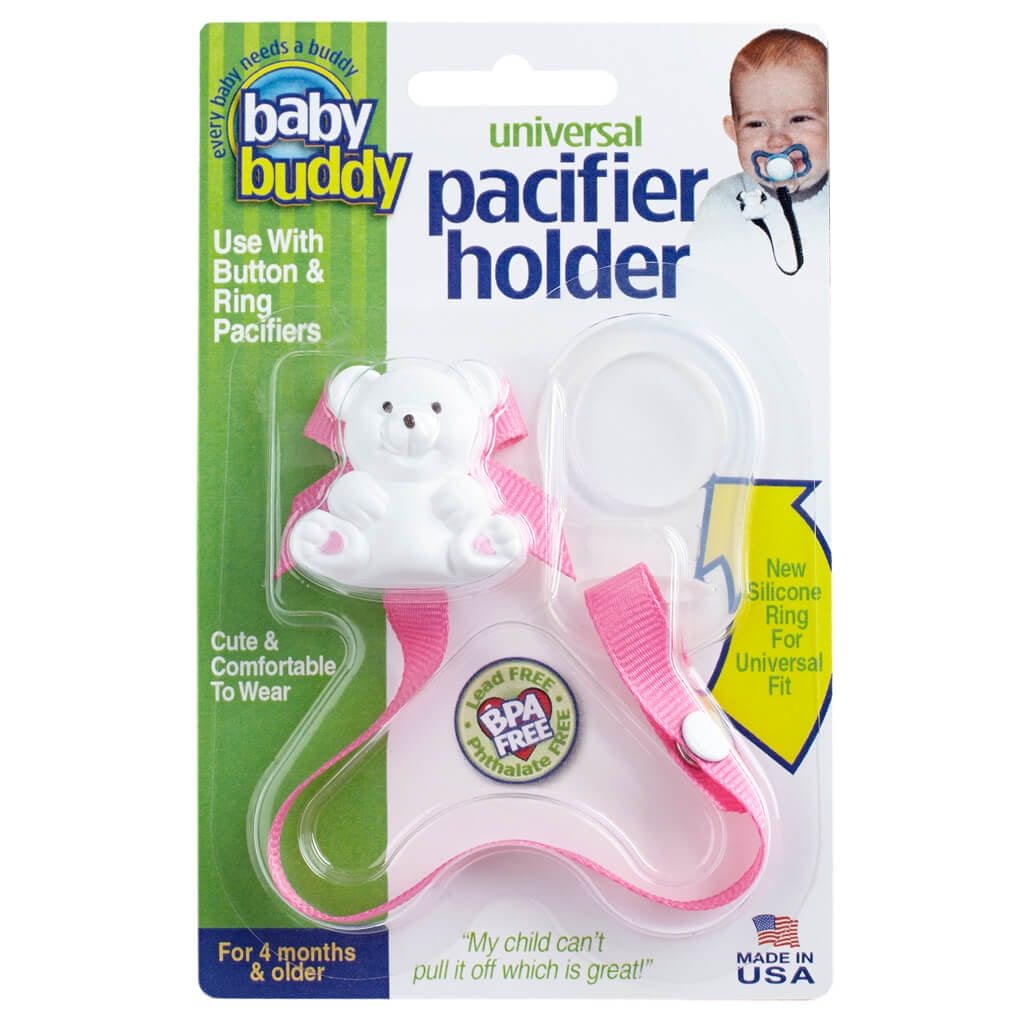 Baby Buddy Infant Pacifier Holder Clip with Universal Fit Silicone Ring ...