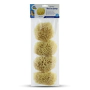 Baby Buddy 4" Natural Baby Bath Sponge, Ultra-Soft Sea Wool, Gentle on Baby Skin, Biodegradable, 4pk