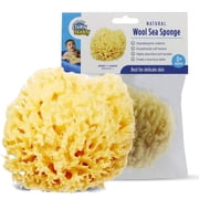 Baby Buddy Newborn Natural Bath Sponge, 4in Ultra Soft Premium Sea Wool, Biodegradable, Brown, 1pk