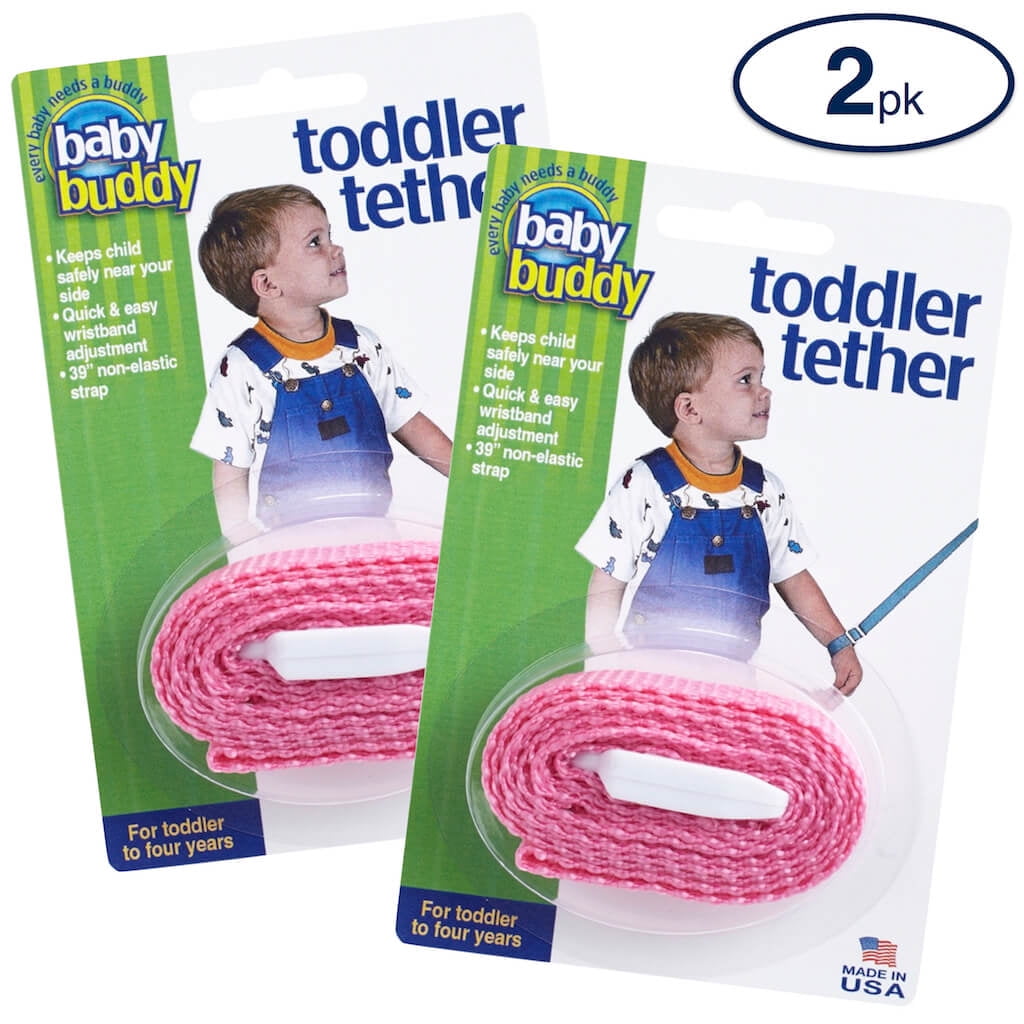Baby Buddy Toddler Safety Wrist Link Strap, Adjustable Nylon Child Leash,  Pink 2-Pack - Walmart.com