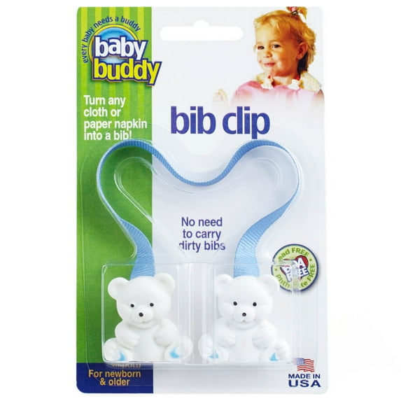 Baby Buddy Unisex Infant Bib Clip Turns Any Cloth, Towel into Instant Bibs, Blue Pack of 1