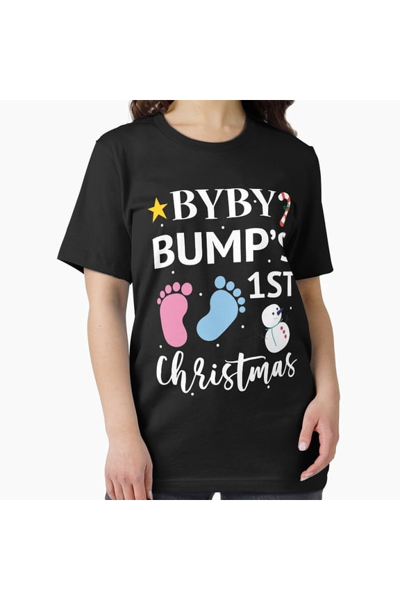 Baby Bumps First Christmas Sweet Maternity Milestone Unisex T-Shirt, up to size 5XL