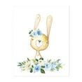 thumbnail image 1 of Baby Bunny, Forest Animals, Woodland Animals, Boho, Blue Flowers, Boy Nursery - Illustration Watercolor Floral Animal Whimsical Garden Botanical Unframed Wall Art Print 8 x 10 inches, 1 of 13