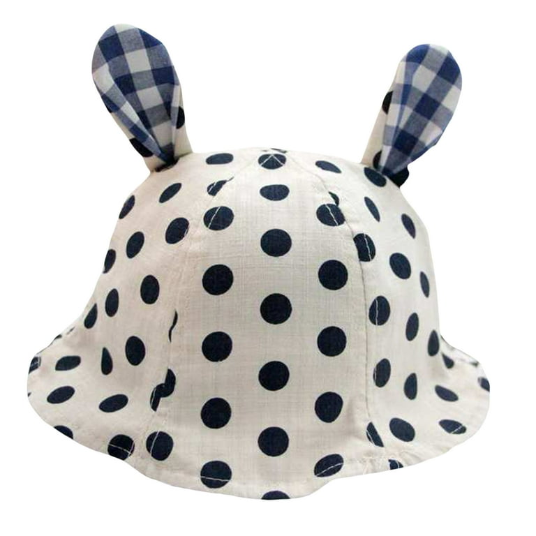 Baby Bunny Hat Bonnet Baby Summer Bucket Sun Hat Cotton and Linen Polka Dot Rabbit Ears Spring Easter Bonnet Hat Breathable Fisherman Hats Walmart