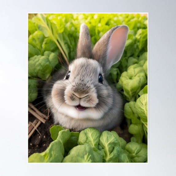 Baby Bunny / Rabbit Selfie Art- Vintage Wall Arttrendy Retro Print Room ...