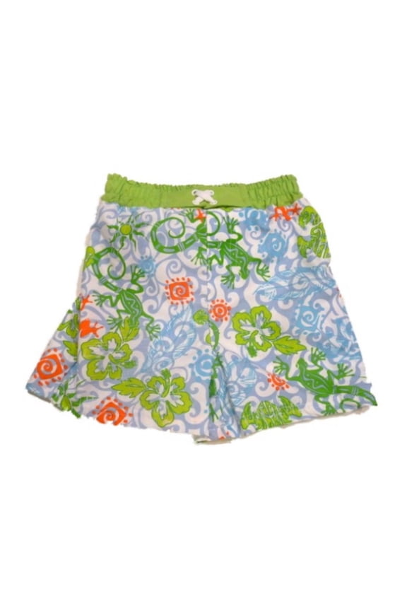 Infant Boys Swim Surf Board Shorts Green Gecko and Turtle