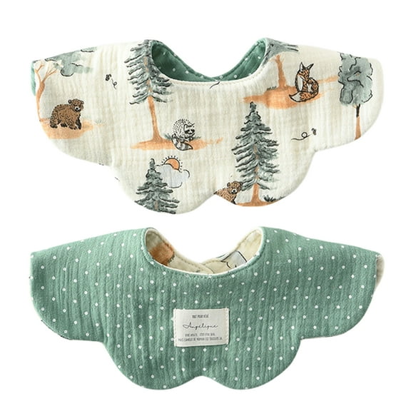 Baby Burp Cloth Double Sided Saliva Towel Newborns Teething Bib Breathable Drooling Towel 2-Use Mouth Wipe Cloth