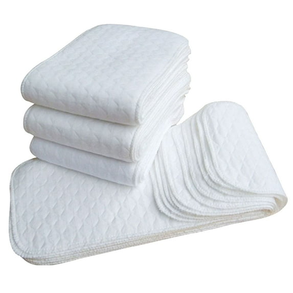 10pcs Baby White Washable Cloth Cotton Nappy Burp Cloth