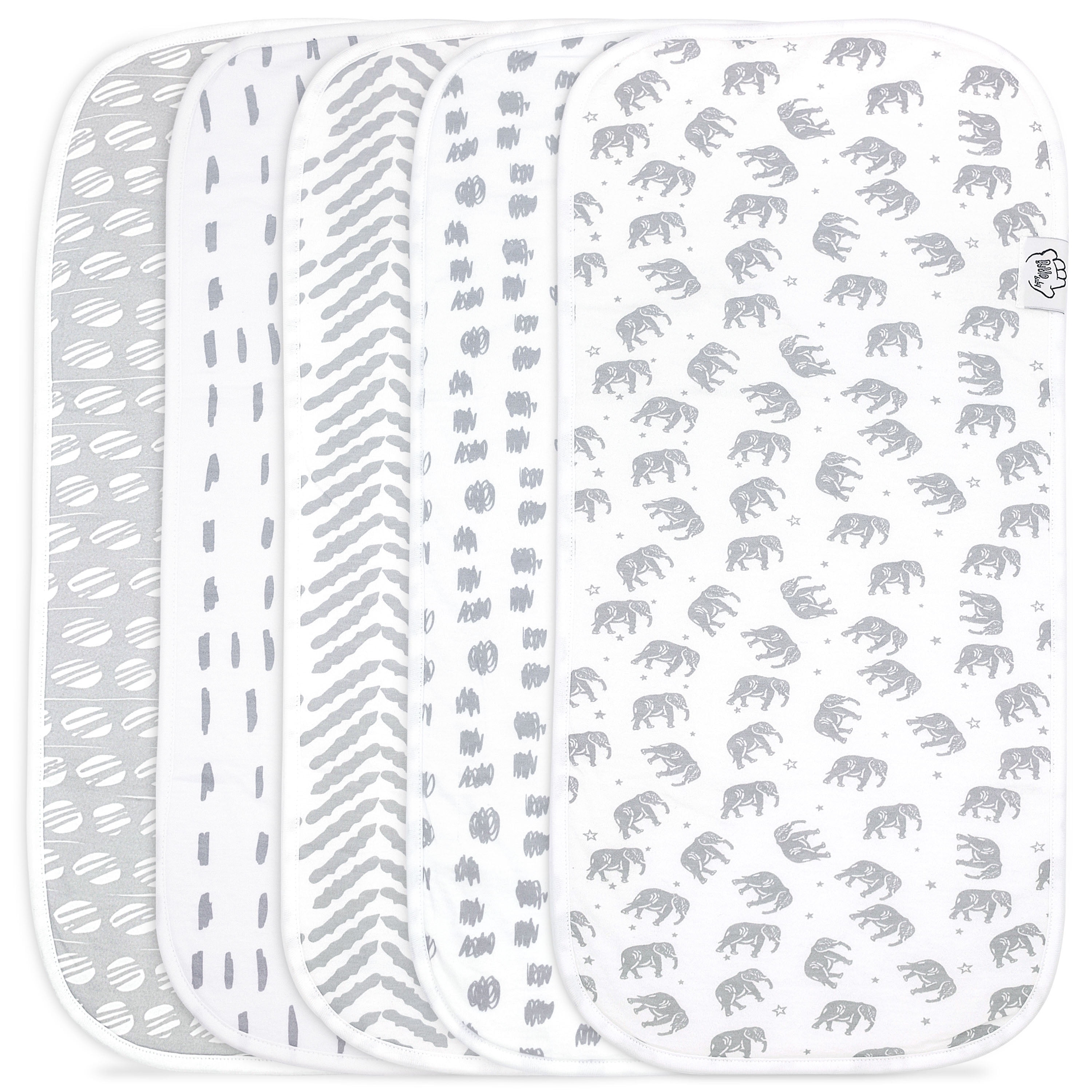 Baby Burp Cloths 5 Pack Large Washcloths Double Layered Top layer