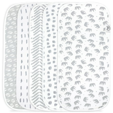 Baby Burp Cloths - 5 Pack Large - Washcloths Double Layered Top layer 100% Cotton and bottom layer 100% polyester fleece Absorbent Burping Cloth Extra Absorbent Baby Burp Cloth Extra Soft for Boys and