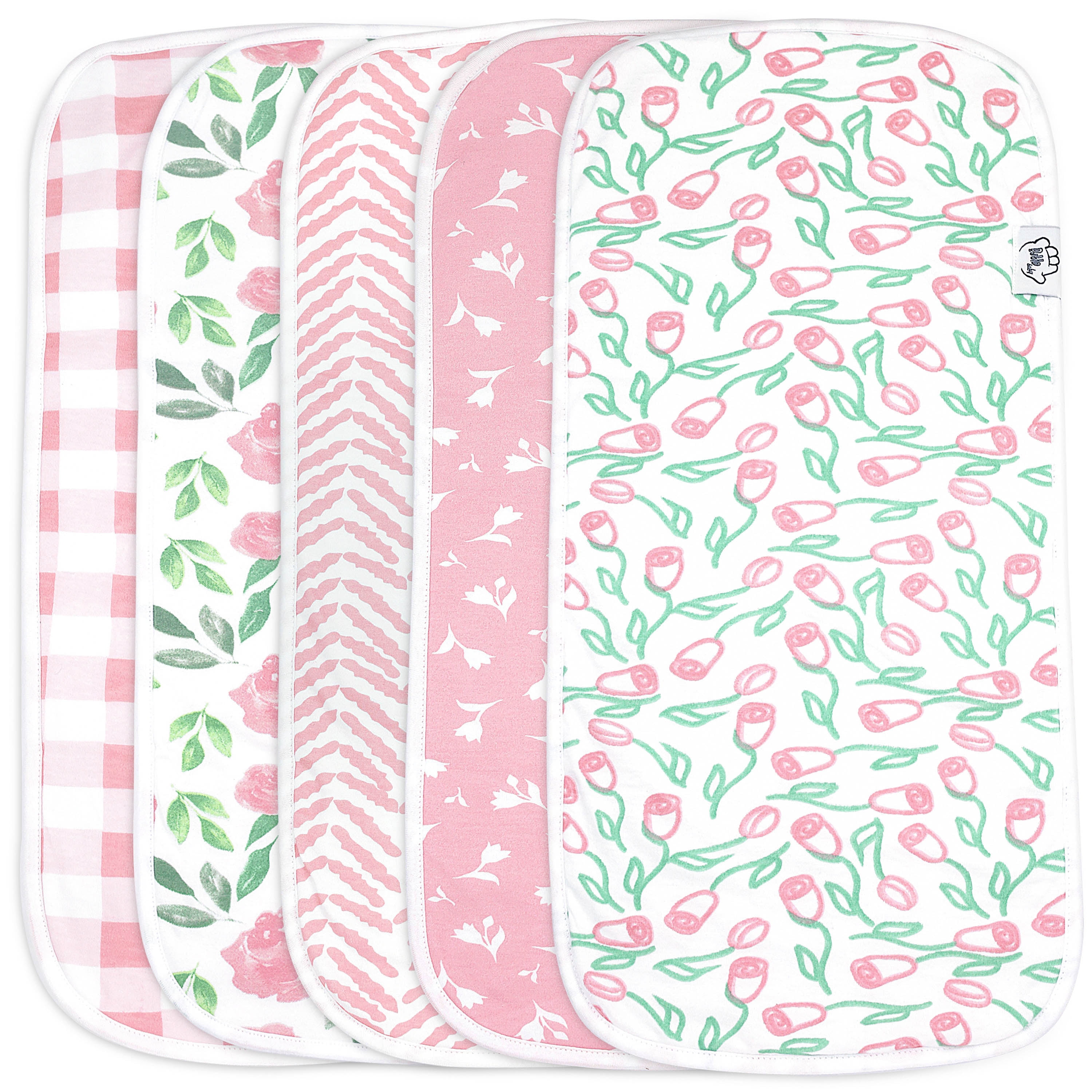 Baby Burp Cloths 5 Pack Large Washcloths Double Layered Top layer