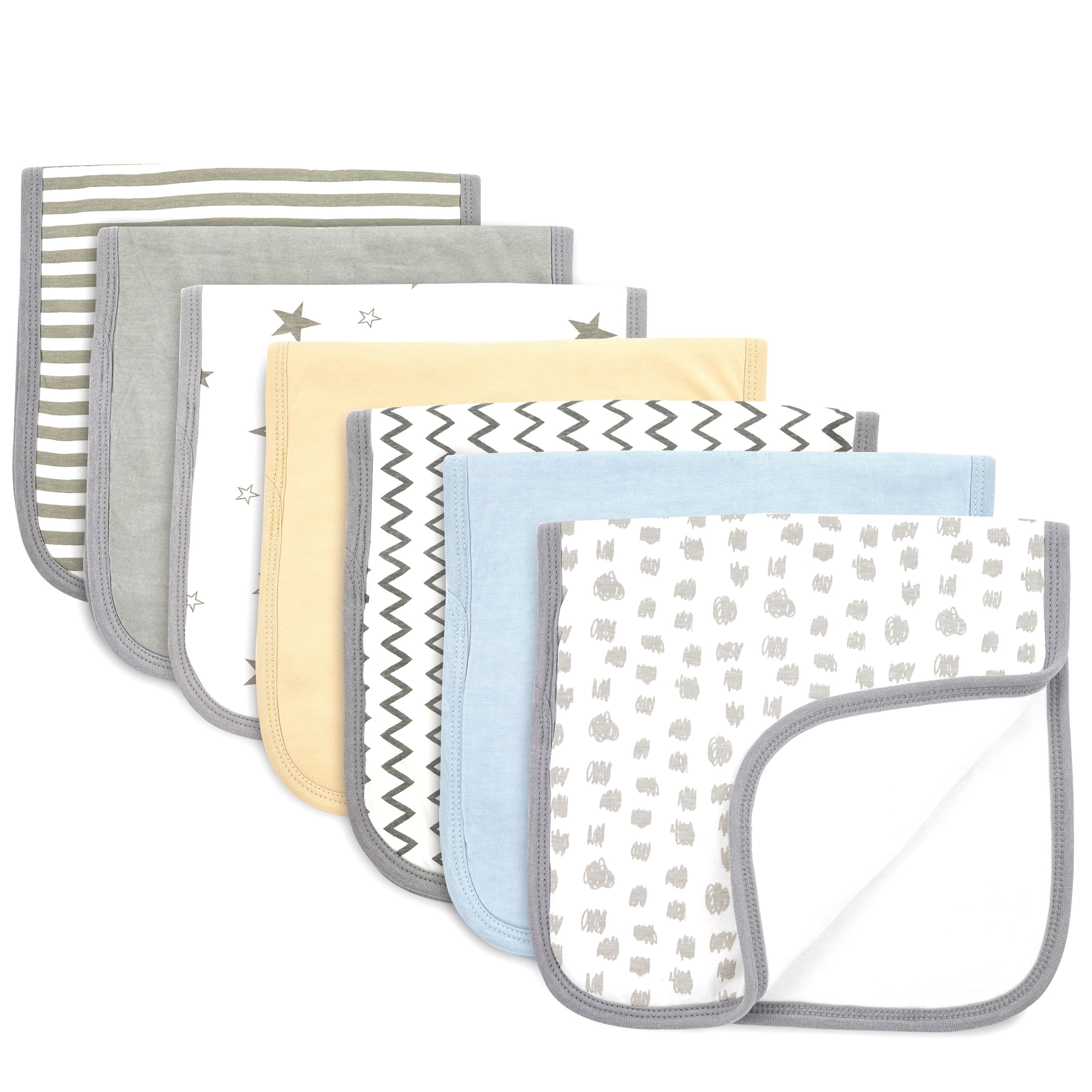Baby Burp Cloths 7 Pack Triple Layered Top and Bottom 100 Cotton