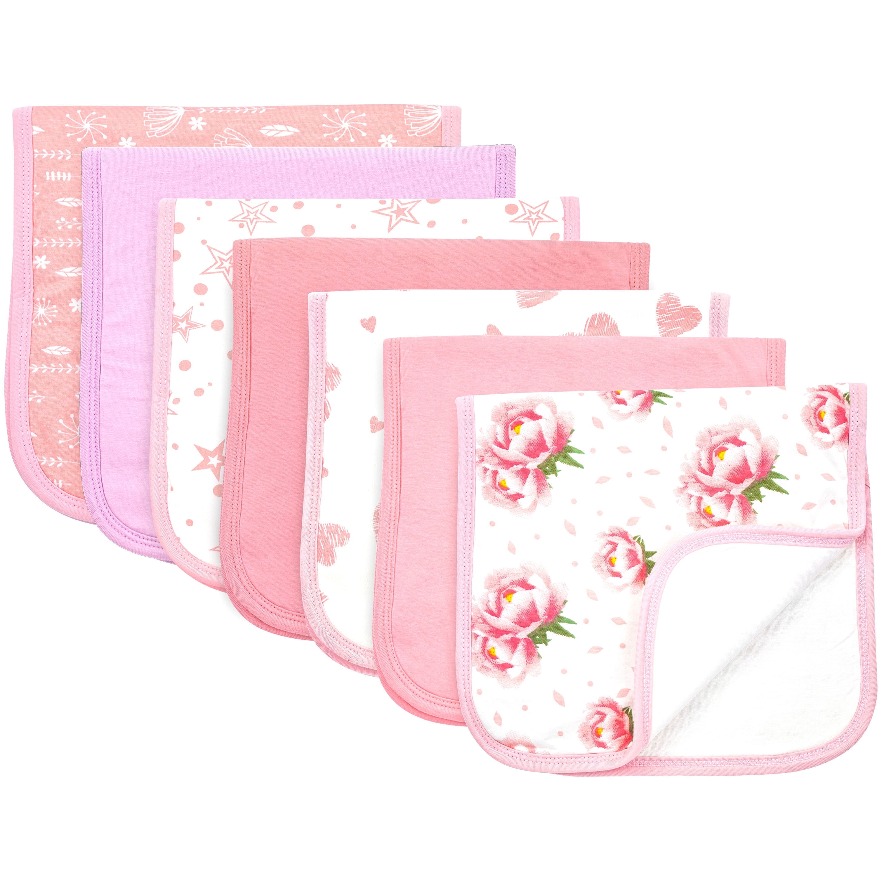 Baby Burp Cloths 7 Pack Triple Layered Top and Bottom 100 Cotton