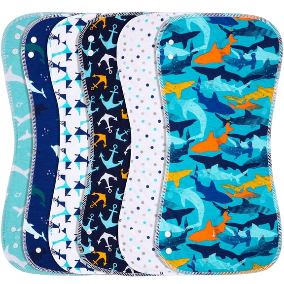 Benoxine Burp Cloths & Baby Bibs 2-in-1, 3-Layer Design Large Size Super Soft & Absorbent Burp Rags for Baby Boys and Girls