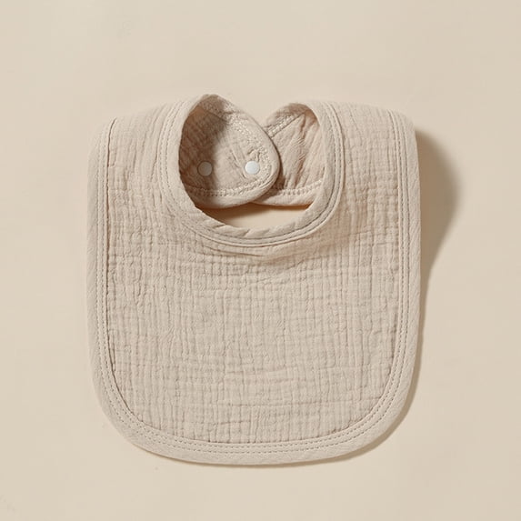 Baby Burp Cloths Girls Boys Solid Absorbent Spit Milk Pad Towel 4 Layers Bibs for Toddlers Beige