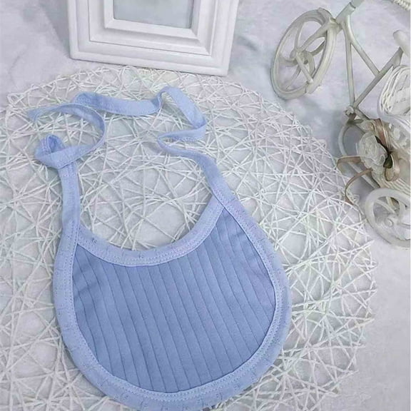 Baby Burp Cloths Girls Boys Solid Absorbent Spit Pad Towel Soft Bibs for Toddlers Blue