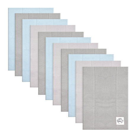 Bublo Baby Baby Burp Cloths for Unisex Double Layered Extra Absorbent Burp Rags Grey Solid, 11 Pack