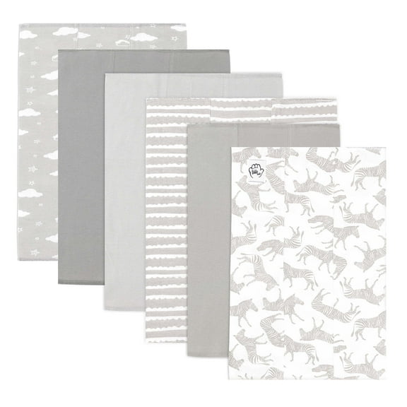 Baby Burp Cloths for Boys and Girls - 6 Pack Large 100% Cotton - Double Layered Extra Absorbent Burp Rags