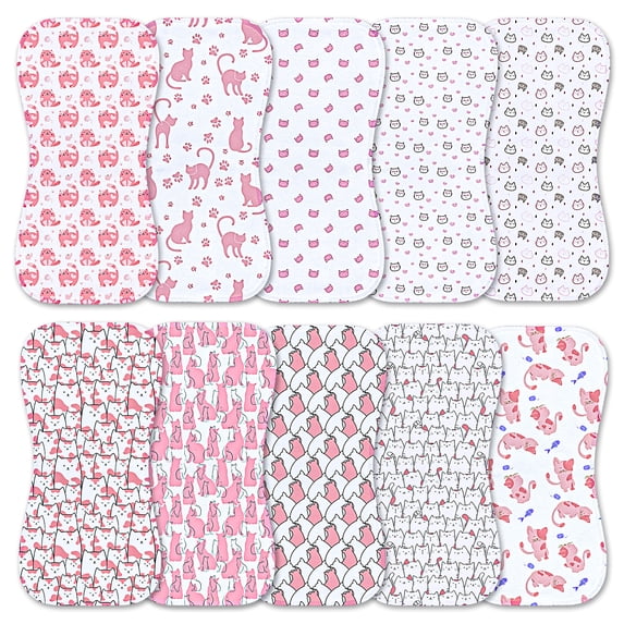 10-Pack Burp Cloths for Baby Boys and Girls,Baby Washcloths, Burp Rags ...