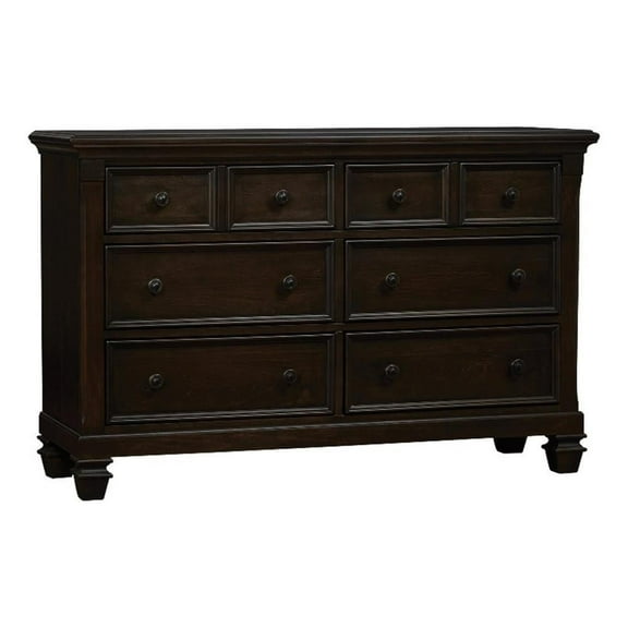 Baby Cache Glendale 6-Drawer Traditional Wood Dresser in Charcoal Brown