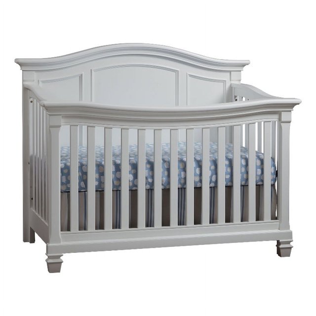Baby Cache Glendale Traditional Wood 4in1 Lifetime Crib in Pure White