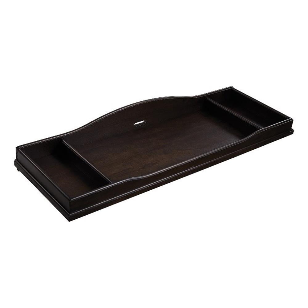 Charcoal Brown Wooden Changing Table Topper with Storage Compartments