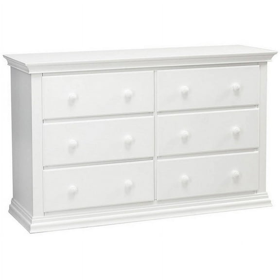 Baby Cache Greenwich 6-Drawer Double Dresser in White