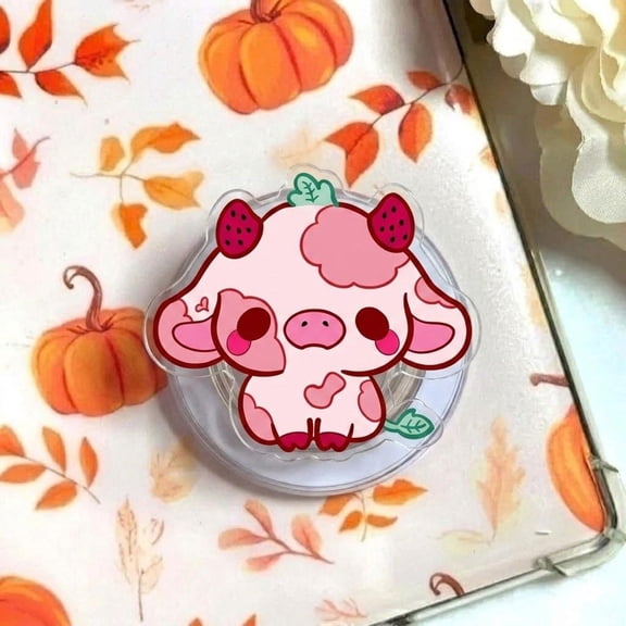 Baby Calfs Acrylic Phone Grip, Strawberry Cow MagSafe Holder, Chocolate Cow Griptok