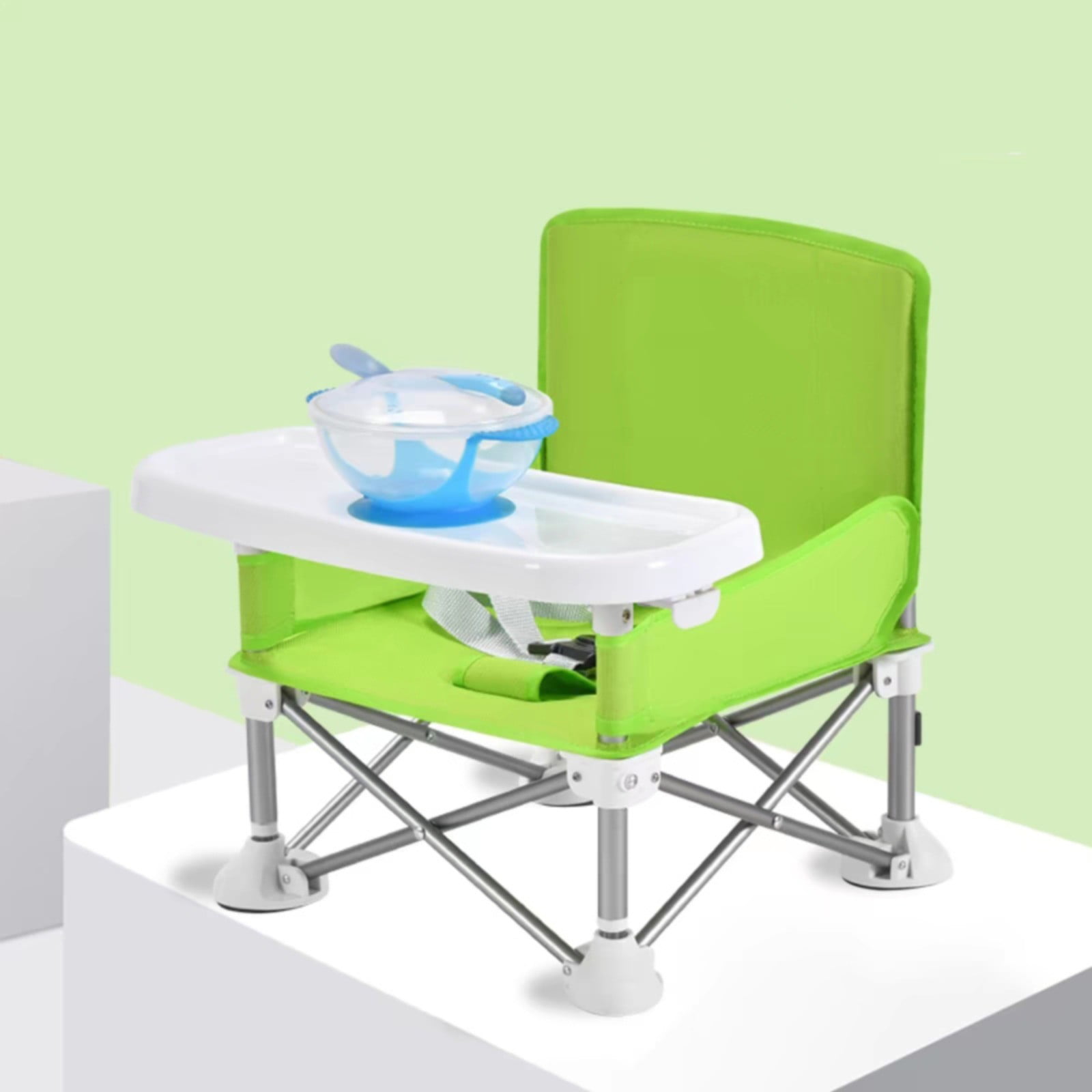 Baby Camping Chair Folding Camping High Chair For Baby Portable Travel Booster Seat With Food