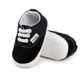 thumbnail image 1 of Baby Canvas Shoes Infant Girls Boys Sneakers Toddler First Walkers Slip On Newborn Crib Shoes(0-6 Months,Black), 1 of 6