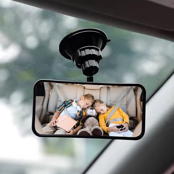 Baby Car Mirror, 360-Degree Rotating HD Glass Rear View Mirror with Strong Suction Cup, Wide-Angle Backseat Monitoring for Infant Safety, No-Wobble Secure Mount for SUV Sedan Van