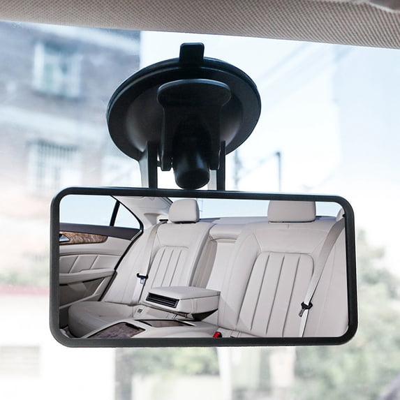 Baby Car Mirror Adjustable Shatterproof Suction Cup Rear Facing View Child Observation Seat Monitor Clear Sight, 9.84 in / 25 cm, Black