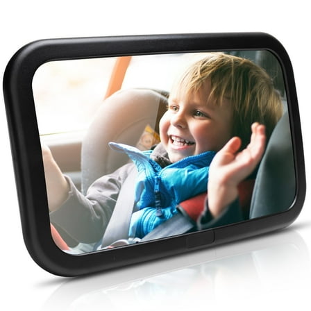 Baby Car Mirror for Baby, BUSATIA Seat Safely Monitor Infant Child in Rear Facing Seat, Wide View Shatterproof Adjustable Acrylic 360° for Backseat, Crash Tested and Certified for Safety,Black