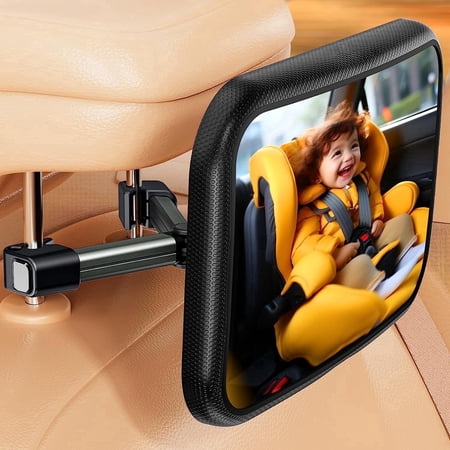 Car Mirror for Baby Car Seat Safely Mirror Hook Clip Design for Rear Facing Infant Newborn 360° Rotation Baby Backseat Mirror with Wide Clear View, Shatterproof, Easy Install