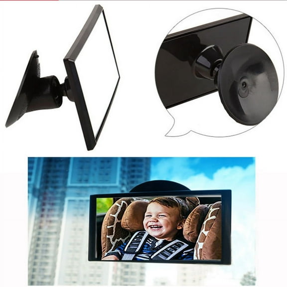 Baby Car Mirror for Back Seat, Wide Angle Shatterproof Glass, Fully Assembled with Suction Cup, Easy Installation and Adjustable for Rear Facing Seats