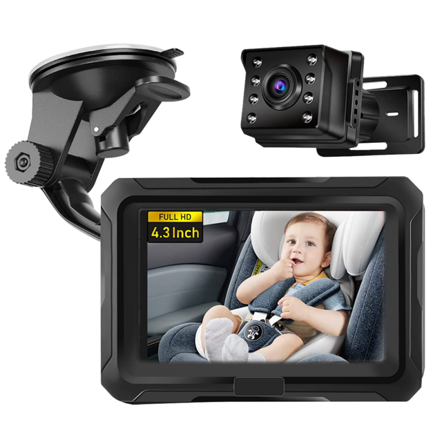 Baby Car Mirror,DFITO 4.3" Baby Car Camera HD 1080P, Night Vision