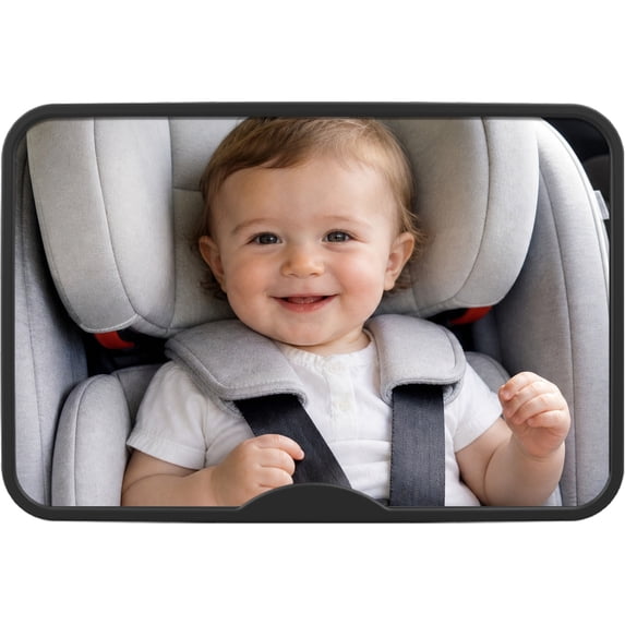 Baby Car Mirror with Premium Matte Finish for Rear Facing Infant with Wide Crystal Clear View, Shatterproof, Safety and stable, Crash Tested and Certified