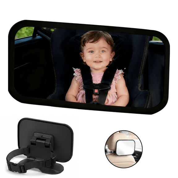 Baby Car Mirror for Rear Facing Seat, Shatterproof Safe Observation Mirror for Toddler & Infant, Adjustable Headrest Backseat Mirror for Parents, Child Safety Travel Assistant